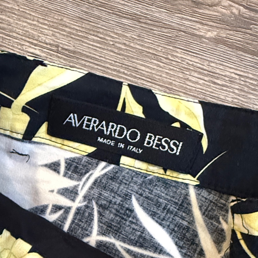 Averardo Bessi Floral Black and Yellow Pants Size 12 - Picture 2 of 10